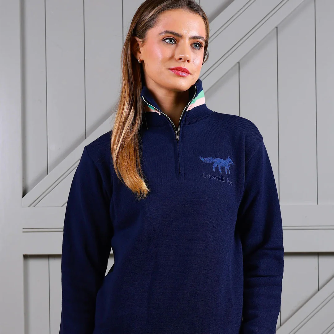 Cotswold Fox Knitted Quarter Zip - Image 6