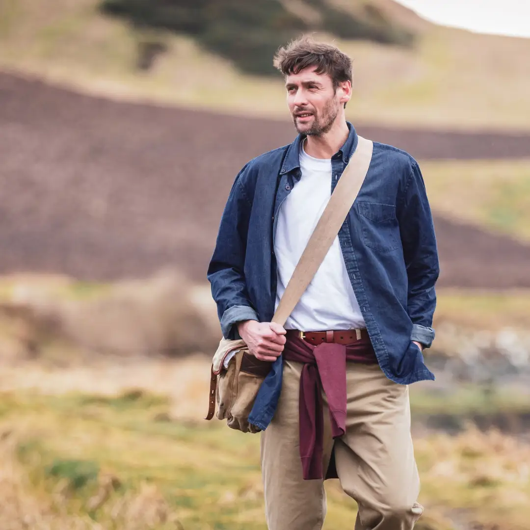 Hoggs Of Fife Archerfield Long Sleeved Denim Shirt - Image 2